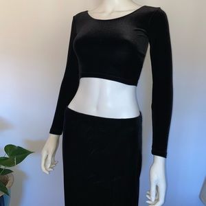 Vintage Velvet Black Skirt